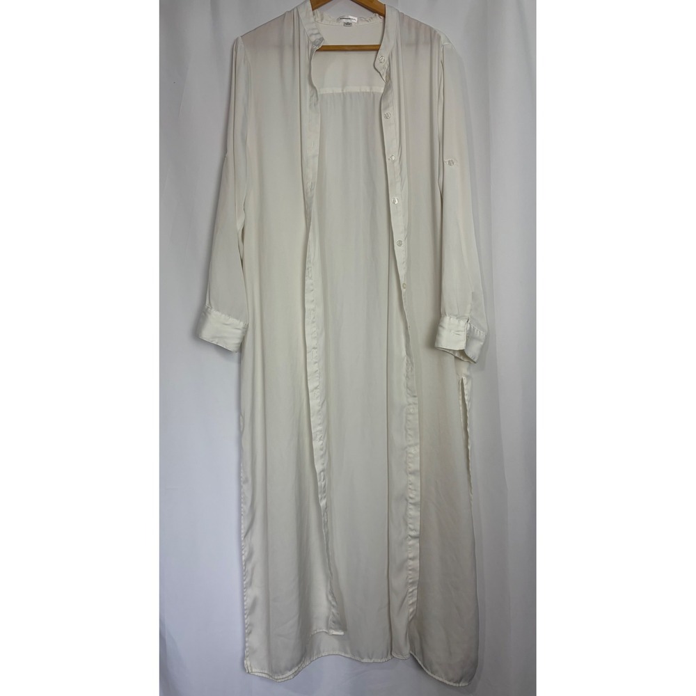Summersalt White Maxi Button Down Swim Cover Up XL Travel Vacation Beach Euro